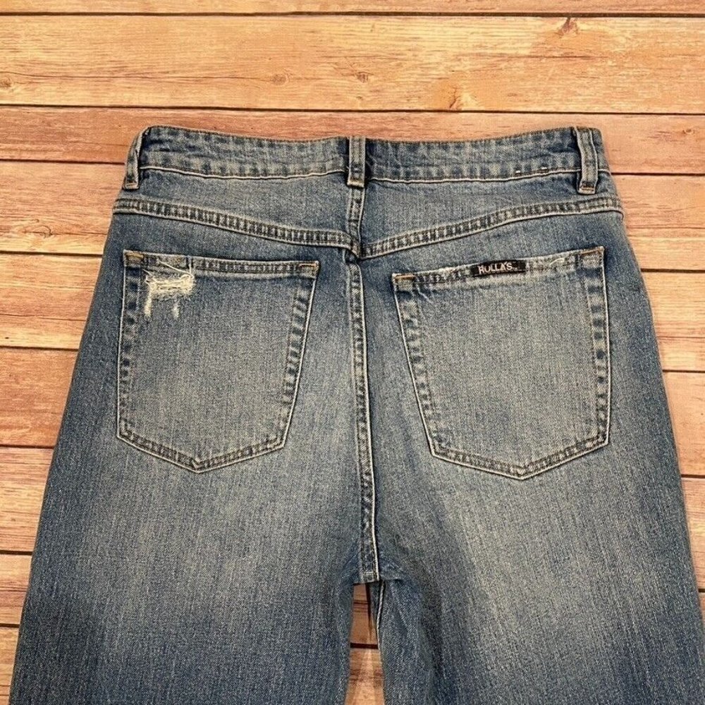 Rolla's Miller High Rise Slim Jeans Ripped Knees Distressed Light Wash - Picture 3 of 10